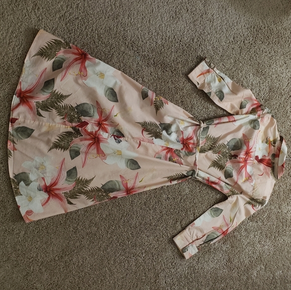 Zara Hawaiian floral button up dress xs - Picture 2 of 9